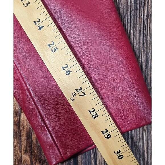 Siena Vtg Red Leather Blazer Button Front Collared Lined Jacket Retro Women's 4 - Picture 11 of 14